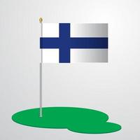 Finland Flag Pole vector