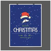 Christmas card design with elegant design and blue background vector