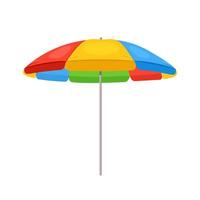 Colorful beach umbrella. Vector flat illustration isolated on white background. Icon.