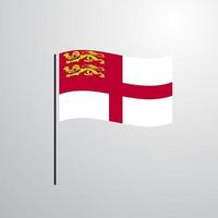 Sark waving Flag vector