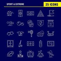 Sport And Extreme Line Icons Set For Infographics Mobile UXUI Kit And Print Design Include Football Ball Game Sport Mobile Play Game Online Icon Set Vector