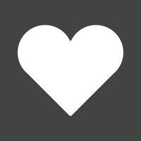 Single Heart Glyph Inverted Icon vector