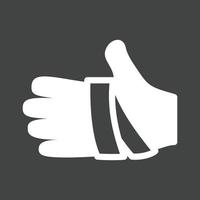 Bandaged Hand Glyph Inverted Icon vector