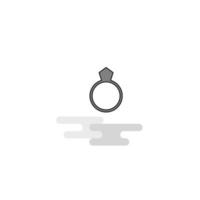 Ring Web Icon Flat Line Filled Gray Icon Vector
