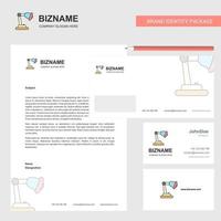 Table lamp Business Letterhead Envelope and visiting Card Design vector template