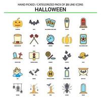 Halloween Flat Line Icon Set Business Concept Icons Design vector