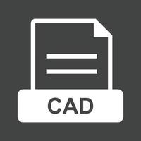 icono de glifo de cad invertido vector