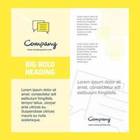 Chat bubble Company Brochure Title Page Design Company profile annual report presentations leaflet Vector Background