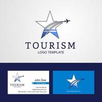 Travel Altai Republic flag Creative Star Logo and Business card design vector