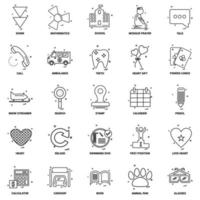 25 Business Concept Mix Line Icon set vector