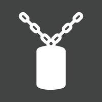 Militrary Chain Glyph Inverted Icon vector