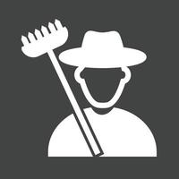 Farmer Glyph Inverted Icon vector