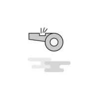 Whistle Web Icon Flat Line Filled Gray Icon Vector