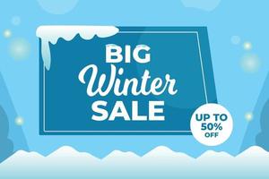 Gradient color big winter sale vector illustration