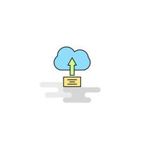 Flat Uploading on cloud Icon Vector