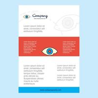 Template layout for Eye comany profile annual report presentations leaflet Brochure Vector Background