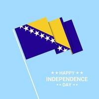 diseño tipográfico del día de la independencia de bosnia y herzegovina con vector de bandera