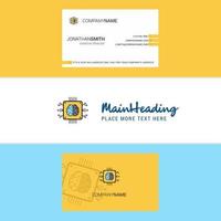 Beautiful Processor Logo and business card vertical Design Vector