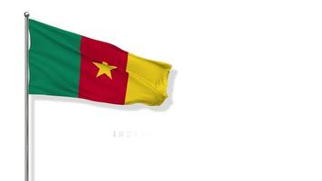 Cameroon Flag Waving in The Wind 3D Rendering, Happy Independence Day, National Day, Chroma key Green Screen, Luma Matte Selection of Flag video