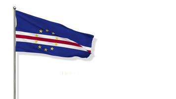 bandeira de cabo verde balançando ao vento renderização em 3d, feliz dia da independência, dia nacional, tela verde chroma key, seleção luma matte da bandeira video