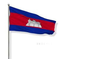 bandera de camboya ondeando en el viento representación 3d, feliz día de la independencia, día nacional, pantalla verde de clave de croma, selección de bandera luma mate video