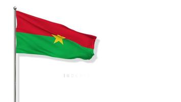 bandera de burkina faso ondeando en el viento representación 3d, feliz día de la independencia, día nacional, pantalla verde croma clave, luma mate selección de bandera video