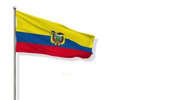 drapeau de l'équateur agitant dans le vent rendu 3d, joyeuse fête de l'indépendance, fête nationale, écran vert chroma key, sélection luma matte du drapeau video