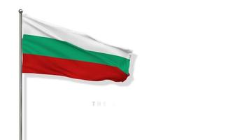 bandera de bulgaria ondeando en el viento representación 3d, feliz día de la independencia, día nacional, pantalla verde de clave de croma, selección de bandera luma mate video