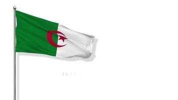 algeria bandiera agitando nel il vento 3d rendering, contento indipendenza giorno, nazionale giorno, croma chiave verde schermo, luma Opaco selezione di bandiera video