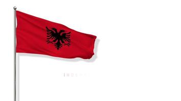 albania flagga vinka i de vind 3d tolkning, Lycklig oberoende dag, nationell dag, krom nyckel grön skärm, luma matt urval av flagga video