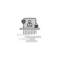 Avatar Web Icon Flat Line Filled Gray Icon Vector