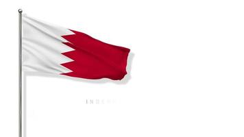 Bahrain Flag Waving in The Wind 3D Rendering, Happy Independence Day, National Day, Chroma key Green Screen, Luma Matte Selection of Flag video