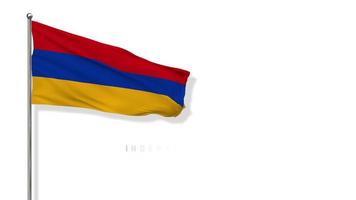 Armenië vlag golvend in de wind 3d weergave, gelukkig onafhankelijkheid dag, nationaal dag, chroma sleutel groen scherm, luma matte selectie van vlag video