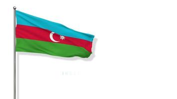 bandera de azerbaiyán ondeando en el viento representación 3d, feliz día de la independencia, día nacional, pantalla verde croma clave, luma mate selección de bandera video