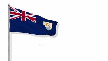 drapeau anguilla agitant dans le vent rendu 3d, joyeuse fête de l'indépendance, fête nationale, écran vert chroma key, sélection luma matte du drapeau video