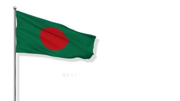 drapeau du bangladesh agitant dans le vent rendu 3d, joyeuse fête de l'indépendance, fête nationale, écran vert chroma key, sélection luma matte du drapeau video