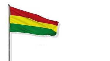 bandeira da bolívia balançando ao vento renderização em 3d, feliz dia da independência, dia nacional, tela verde chroma key, seleção luma matte da bandeira video
