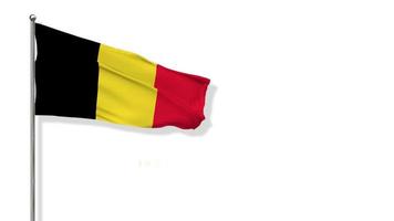 belgische flagge weht im wind 3d-rendering, glücklicher unabhängigkeitstag, nationaltag, chroma-key-grüner bildschirm, luma-matte auswahl der flagge video