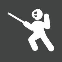 Sword Fighting Glyph Inverted Icon vector