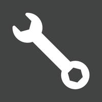 Simple Wrench Glyph Inverted Icon vector