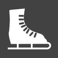 icono de glifo de zapato de patinaje sobre hielo invertido vector