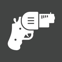 Revolver Glyph Inverted Icon vector