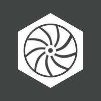 Hexagonal Diaphram Glyph Inverted Icon vector