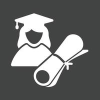 Female Graduate Glyph Inverted Icon vector