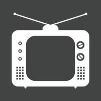 icono de glifo de televisor invertido vector