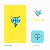 Diamond Company Logo App Icon and Splash Page Design Creative Business App Design Elements vector