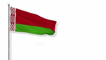 Belarus Flag Waving in The Wind 3D Rendering, Happy Independence Day, National Day, Chroma key Green Screen, Luma Matte Selection of Flag video