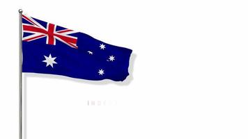 Australia Flag Waving in The Wind 3D Rendering, Happy Independence Day, National Day, Chroma key Green Screen, Luma Matte Selection of Flag video