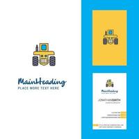 Tractor Creative Logo and business card vertical Design Vector