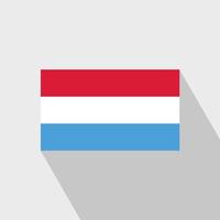 vector de diseño de larga sombra de bandera de luxemburgo